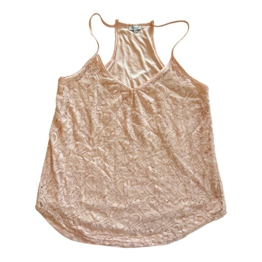 Kismet‎ Women’s Pink Lace Overlay Tank   Sz XS